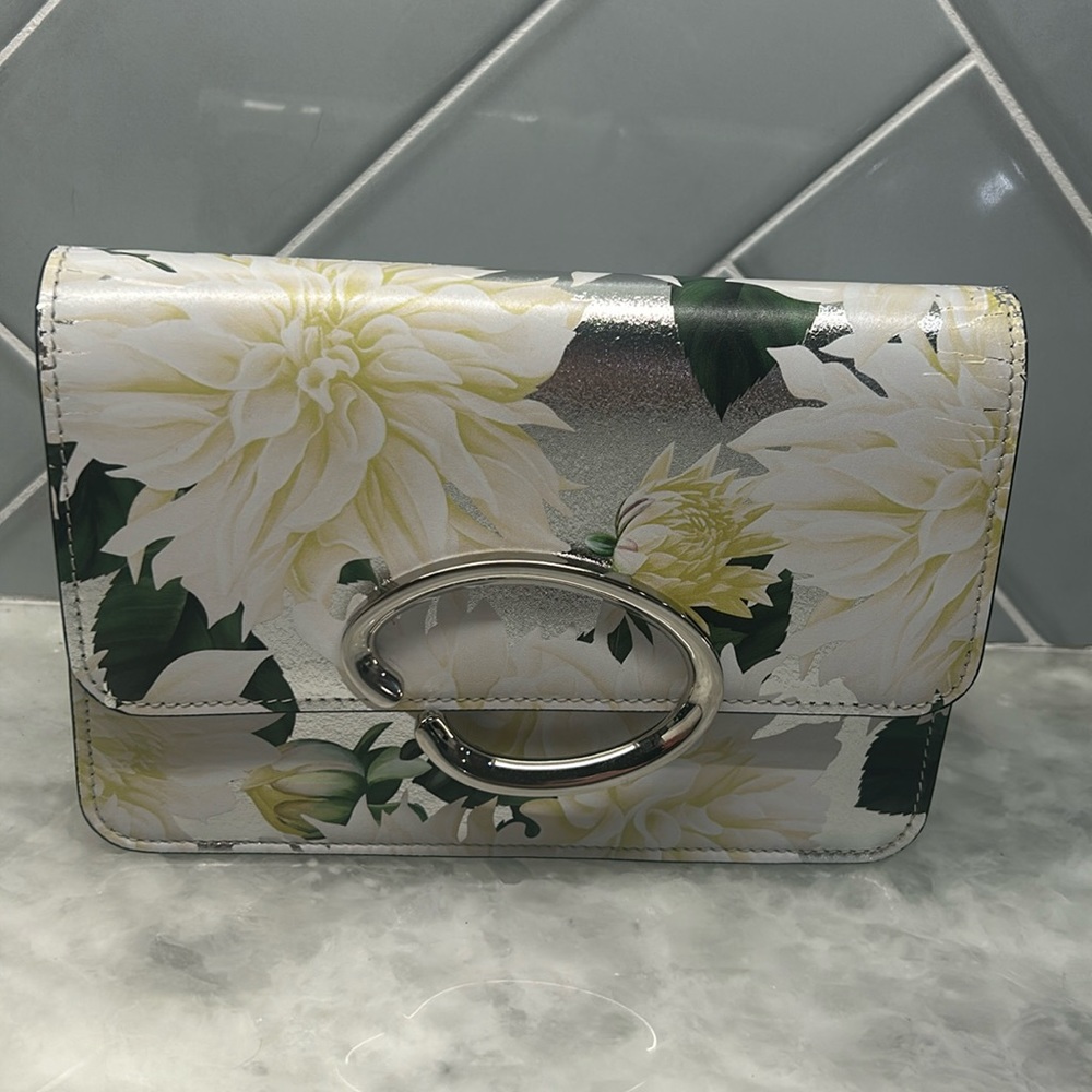 NWOT Oscar De La Renta Bag Silver Gold Yellow Green - Picture 3 of 6